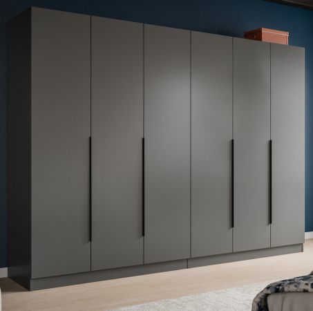 Kleiderschrank Swan in grau Dreht�renschrank 6-t�rig 240 x 181 cm