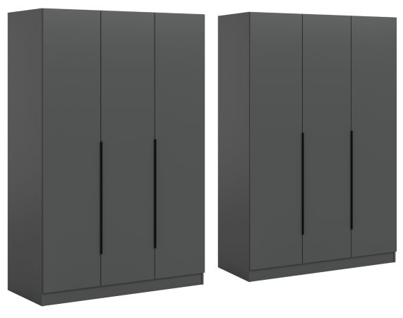 Kleiderschrank Swan in grau Dreht�renschrank 6-t�rig 240 x 181 cm