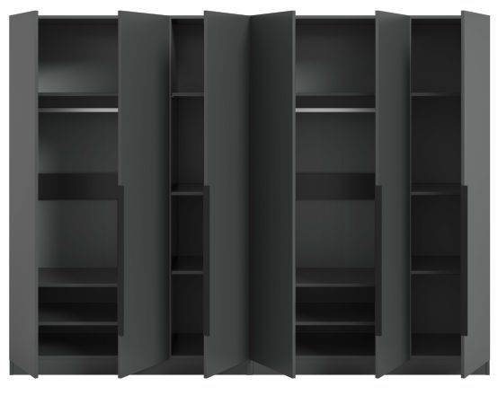 Kleiderschrank Swan in grau Dreht�renschrank 6-t�rig 240 x 181 cm