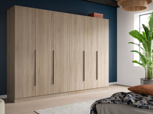 Kleiderschrank Swan in Sonoma Eiche Dreht�renschrank 3-t�rig 120 x 181 cm