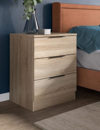 Nachttisch Set Swan in Sonoma Eiche 2x Nachtkommode in Komforth�he 45 x 60 cm