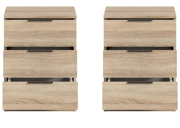 Nachttisch Set Swan in Sonoma Eiche 2x Nachtkommode in Komforth�he 45 x 60 cm