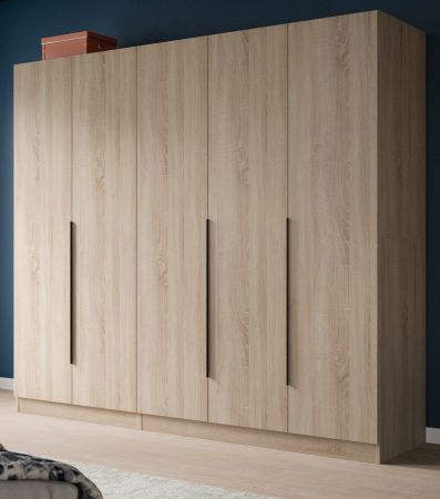 Kleiderschrank Swan in Sonoma Eiche Dreht�renschrank 5-t�rig 200 x 181 cm