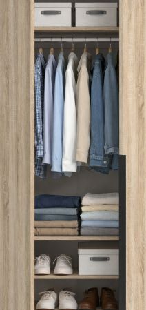 Kleiderschrank Swan in Sonoma Eiche Dreht�renschrank 6-t�rig 240 x 181 cm