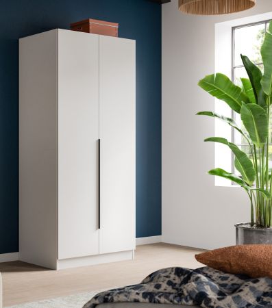 Kleiderschrank Swan in wei� Dreht�renschrank 2-t�rig 80 x 181 cm