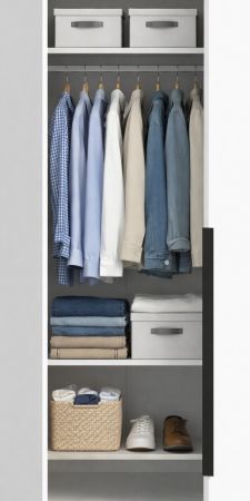 Kleiderschrank Swan in wei� Dreht�renschrank 2-t�rig 80 x 181 cm