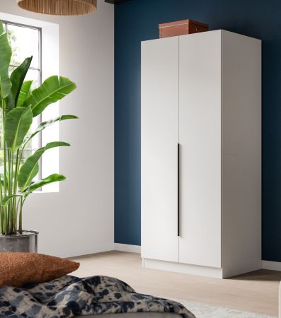 Kleiderschrank Swan in wei� Dreht�renschrank 2-t�rig 80 x 181 cm