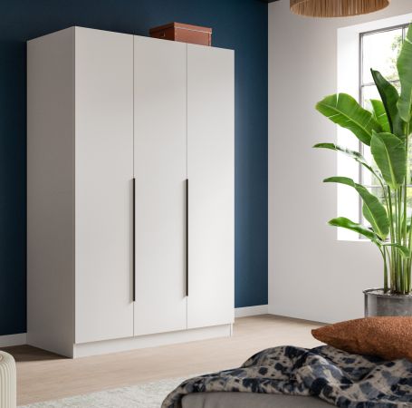 Kleiderschrank Swan in wei� Dreht�renschrank 3-t�rig 120 x 181 cm