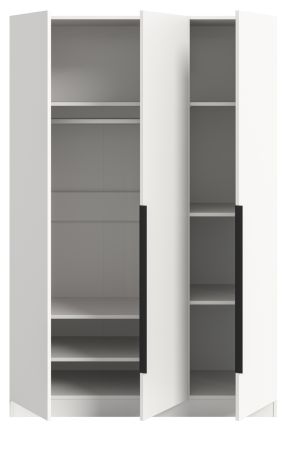 Kleiderschrank Swan in wei� Dreht�renschrank 3-t�rig 120 x 181 cm
