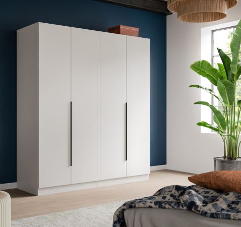 Kleiderschrank Swan in wei� Dreht�renschrank 4-t�rig 160 x 181 cm