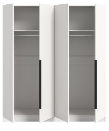 Kleiderschrank Swan in wei� Dreht�renschrank 4-t�rig 160 x 181 cm