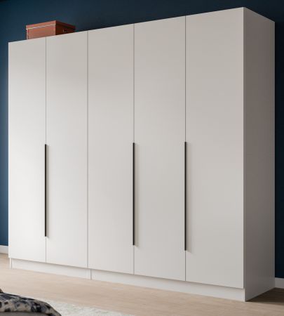 Kleiderschrank Swan in wei� Dreht�renschrank 5-t�rig 200 x 181 cm