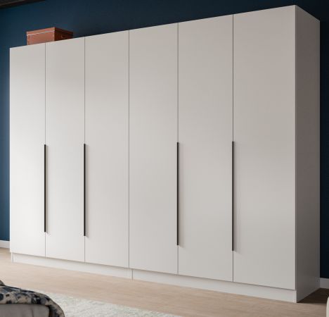 Kleiderschrank Swan in wei� Dreht�renschrank 6-t�rig 240 x 181 cm