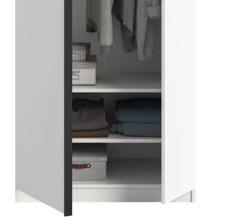 Kleiderschrank Girona in wei� Dreht�renschrank 2-t�rig 80 x 183 cm