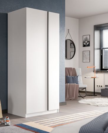 Kleiderschrank Girona in wei� Dreht�renschrank 2-t�rig 80 x 183 cm