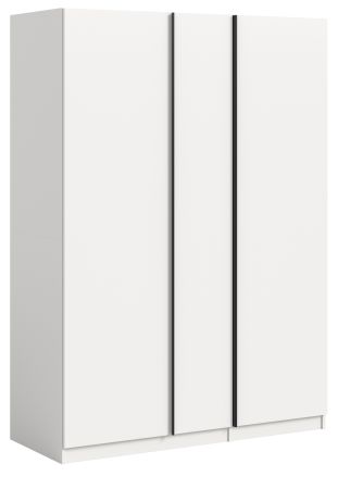 Kleiderschrank Girona in wei� Dreht�renschrank 3-t�rig 130 x 183 cm