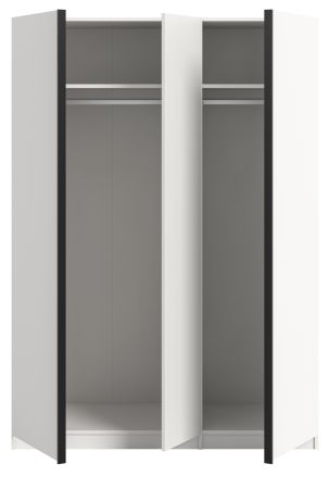 Kleiderschrank Girona in wei� Dreht�renschrank 3-t�rig 130 x 183 cm