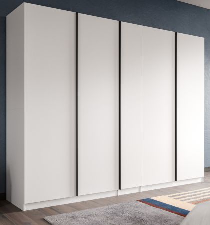 Kleiderschrank Girona in wei� Dreht�renschrank 5-t�rig 230 x 183 cm