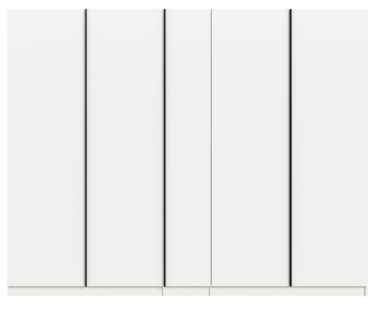 Kleiderschrank Girona in wei� Dreht�renschrank 5-t�rig 230 x 183 cm