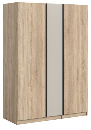 Kleiderschrank Girona in Sonoma Eiche und Kaschmir Dreht�renschrank 3-t�rig 130 x 183 cm