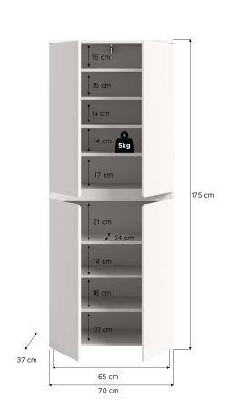 Mehrzweckschrank Assino in wei� 70 x 175 cm