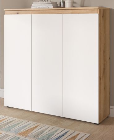 Kommode Assino in wei� und Evoke Eiche 105 x 111 cm