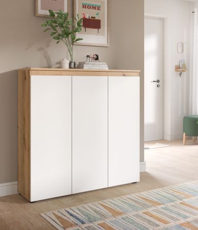Kommode Assino in wei� und Evoke Eiche 105 x 111 cm