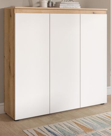 Kommode Assino in wei� und Evoke Eiche 105 x 111 cm