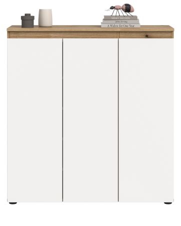 Kommode Assino in wei� und Evoke Eiche 105 x 111 cm