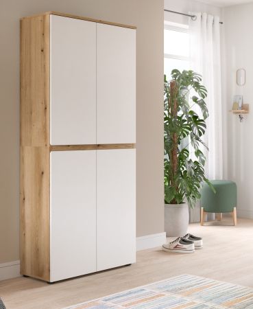 Mehrzweckschrank Assino in wei� und Evoke Eiche 70 x 175 cm