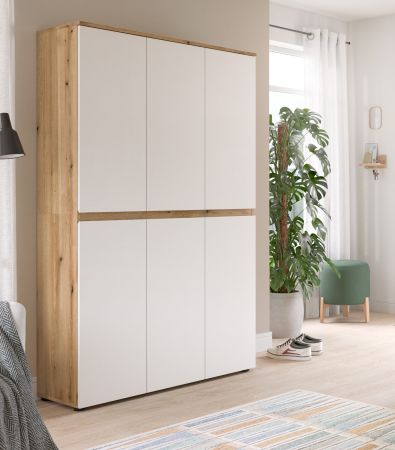 Mehrzweckschrank Assino in wei� und Evoke Eiche 105 x 175 cm