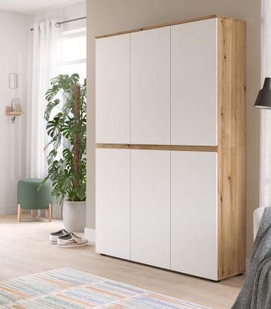 Mehrzweckschrank Assino in wei� und Evoke Eiche 105 x 175 cm