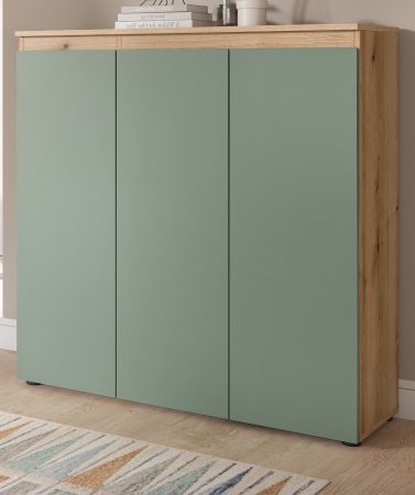 Kommode Assino in gr�n und Evoke Eiche 105 x 111 cm