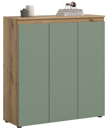Kommode Assino in gr�n und Evoke Eiche 105 x 111 cm