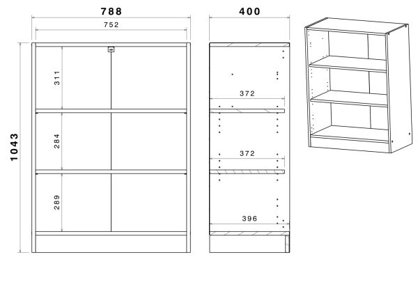 B�rom�bel Set Remote in Eiche und Wei� mit Schreibtisch, Container und 3x Regal