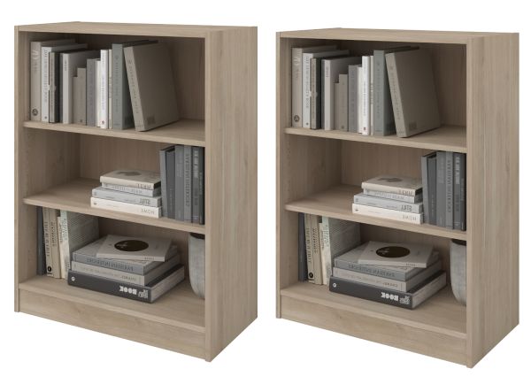 B�rom�bel Set Remote in Eiche und Wei� mit Schreibtisch, Container und 3x Regal