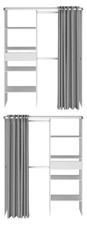 Kinder- und Jugendzimmer Mika in wei� und Eiche Set 2-teilig, Stauraumbett und Kleiderschrank