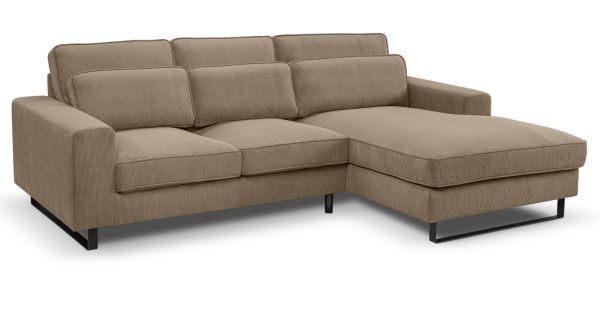 Sofa Valero in braun-beige Cord Ecksofa 4-Sitzer 276 x 183 cm