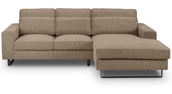 Sofa Valero in braun-beige Cord Ecksofa 4-Sitzer 276 x 183 cm