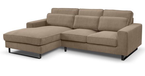 Sofa Valero in braun-beige Cord Ecksofa 4-Sitzer 276 x 183 cm