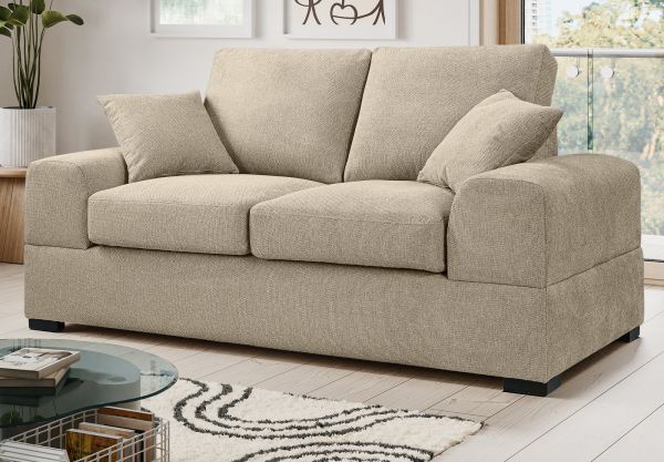 Sofa Novana in beige Strukturstoff 2-Sitzer 182 cm