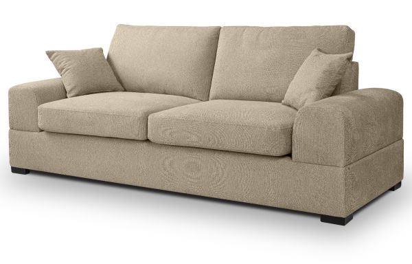 Sofa Novana in beige Strukturstoff 3-Sitzer 221 cm