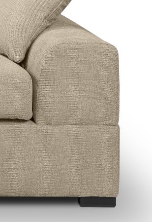 Sofa Novana in beige Strukturstoff Ecksofa 5-Sitzer 308 x 186 cm
