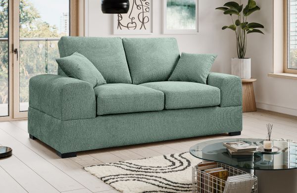 Sofa Novana in petrol Strukturstoff 2-Sitzer 182 cm