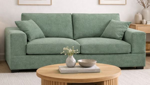 Sofa Novana in petrol Strukturstoff 3-Sitzer 221 cm