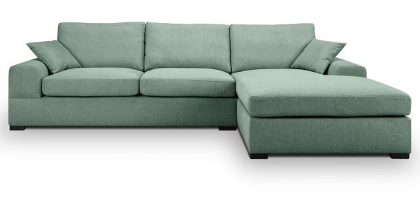 Sofa Novana in petrol Strukturstoff Ecksofa 5-Sitzer 308 x 186 cm