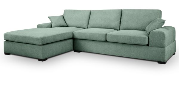 Sofa Novana in petrol Strukturstoff Ecksofa 5-Sitzer 308 x 186 cm