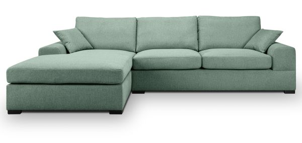 Sofa Novana in petrol Strukturstoff Ecksofa 5-Sitzer 308 x 186 cm
