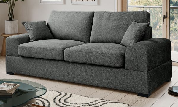 Sofa Novana in grau Strukturstoff 3-Sitzer 221 cm