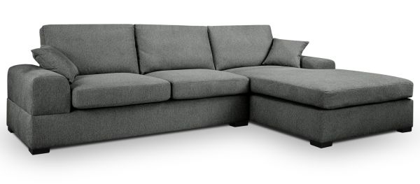 Sofa Novana in grau Strukturstoff Ecksofa 5-Sitzer 308 x 186 cm